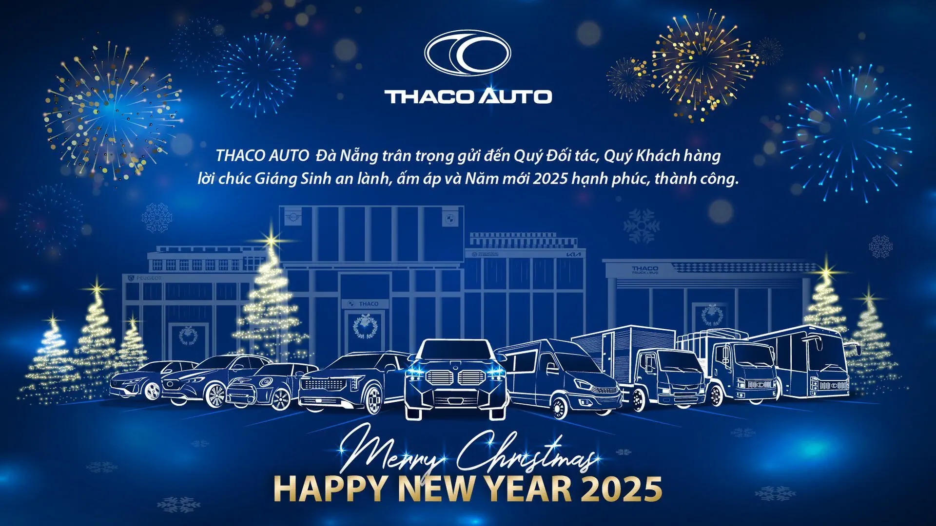 THACO AUTO Đà Nẵng Chúc mừng Giáng sinh và Năm mới 2025