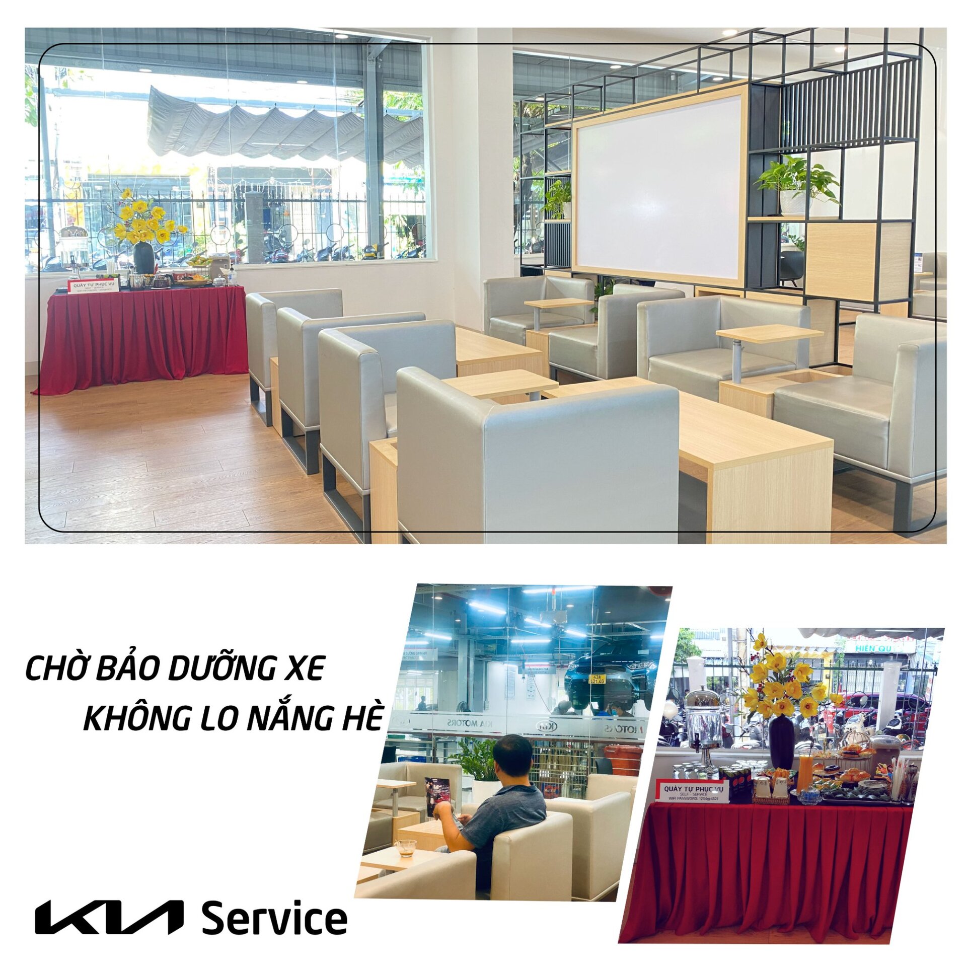 Chờ bảo dưỡng xe - Không lo nắng hè