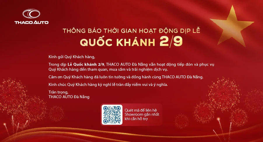THÔNG BÁO THỜI GIAN HOẠT ĐỘNG DỊP LỄ QUỐC KHÁNH 2/9